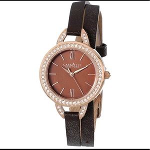 Gorgeous Rose Gold Caravelle Leather Wrap Watch!